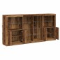 vidaXL Credenza con luci LED Legno Vecchio 202x37x100 cm