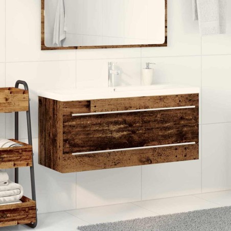 vidaXL Mobile bagno con lavabo integrato in legno vintage, legno ingegnerizzato