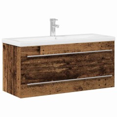 vidaXL Mobile bagno con lavabo integrato in legno vintage, legno ingegnerizzato