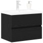 Mobile Lavabo vidaXL con Lavabo Integrato Rovere Nero Legno Ingegnerizzato