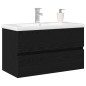 Mobile per Lavabo vidaXL con Lavabo Integrato Rovere Nero Legno Ingegnerizzato Mobile per Lavabo vidaXL con Lavabo Integrato Rovere Nero Legno Ingegnerizzato
