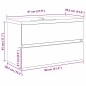Mobile per Lavabo vidaXL con Lavabo Integrato Rovere Nero Legno Ingegnerizzato Mobile per Lavabo vidaXL con Lavabo Integrato Rovere Nero Legno Ingegnerizzato