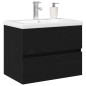 Mobile per Lavabo vidaXL con Lavabo Integrato in Quercia Nera in Legno MDF Mobile per Lavabo vidaXL con Lavabo Integrato in Quercia Nera in Legno MDF