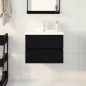 Mobile per Lavabo vidaXL con Lavabo Integrato in Quercia Nera in Legno MDF Mobile per Lavabo vidaXL con Lavabo Integrato in Quercia Nera in Legno MDF