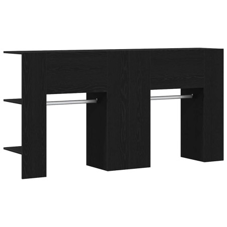 vidaXL Armadi da Corridoio 2 pezzi Rovere Nero Legno Ingegnerizzato