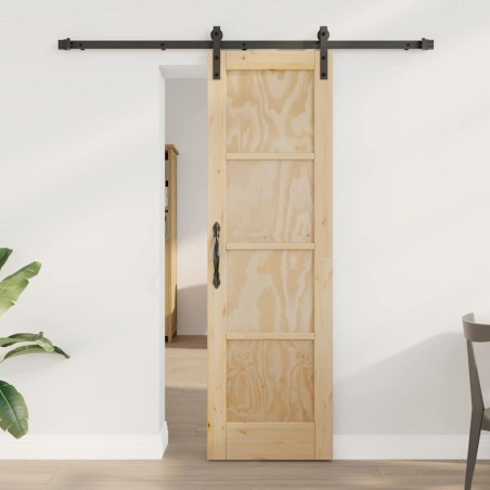 Porta Scorrevole vidaXL con Set di Ferramenta 61x198,5 cm Legno Massello di Pino