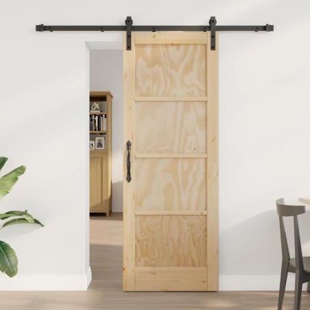 Porta Scorrevole vidaXL con Set di Accessori 73.5x198.5 cm Legno Massello di Pino