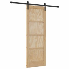 Porta Scorrevole vidaXL con Set di Accessori 73.5x198.5 cm Legno Massello di Pino