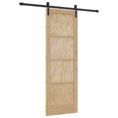 porta scorrevole vidaXL con set di accessori 73.5x211 cm legno massello di pino