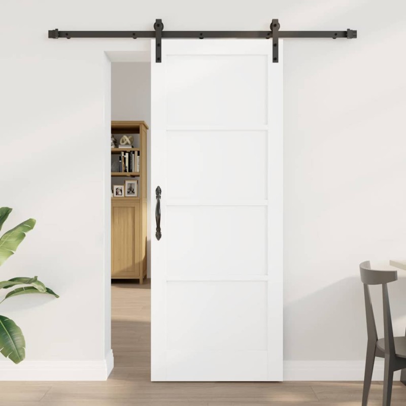 Porta Scorrevole vidaXL con Kit di Montaggio Bianco 78x202 cm Legno Massello di Pino Porta Scorrevole vidaXL con Kit di Montaggio Bianco 78x202 cm Legno Massello di Pino