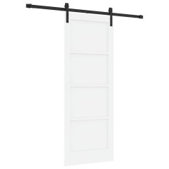 Porta Scorrevole vidaXL con Kit di Montaggio Bianco 78x202 cm Legno Massello di Pino