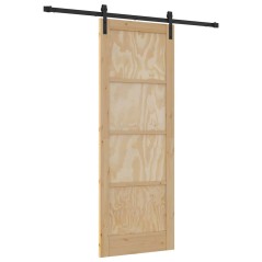 Porta Scorrevole vidaXL con Set di Accessori 78x211 cm Legno Massello di Pino