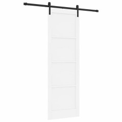 Porta scorrevole vidaXL con set di accessori bianca 78x232 cm in legno massello di pino