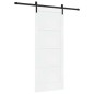 Porta Scorrevole vidaXL con Set di Hardware Bianca 83x202 cm Legno di Pino Massello