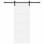 Porta Scorrevole vidaXL con Set di Hardware Bianca 83x202 cm Legno di Pino Massello