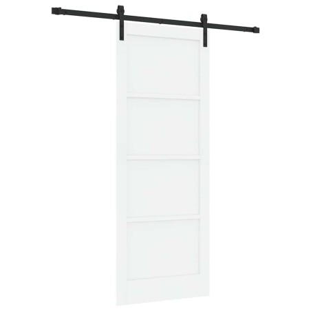 porta scorrevole vidaXL con set di ferramenta bianca 83x211 cm legno massello di pino