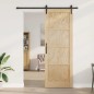 Porta Scorrevole vidaXL con Set Hardware 83x232 cm in Legno Massello di Pino