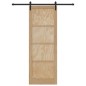 Porta Scorrevole vidaXL con Set Hardware 83x232 cm in Legno Massello di Pino
