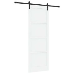 vidaXL Porta Scorrevole con Set di Accessori Bianca 83x232 cm Legno Massello di Pino