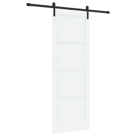 vidaXL Porta Scorrevole con Set di Accessori Bianca 83x232 cm Legno Massello di Pino