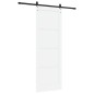 vidaXL Porta Scorrevole con Set di Accessori Bianca 83x232 cm Legno Massello di Pino vidaXL Porta Scorrevole con Set di Accessori Bianca 83x232 cm Legno Massello di Pino