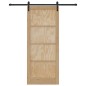 vidaXL Porta Scorrevole Set di 2 Naturale e nero Legno Massello di Pino