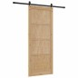 vidaXL Porta Scorrevole Set di 2 Naturale e nero Legno Massello di Pino