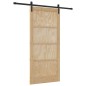 Porta Scorrevole vidaXL con Set di Ferramenta 93x202 cm Legno Massello di Pino