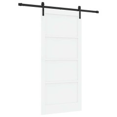 porta scorrevole vidaXL con set di accessori bianco 93x202 cm legno massello di pino