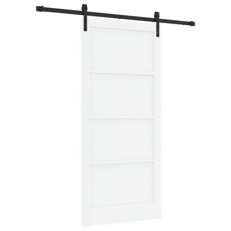 porta scorrevole vidaXL con set di accessori bianco 93x202 cm legno massello di pino