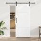 Porta Scorrevole vidaXL con Set di Ferramenta Bianca 93x211 cm in Legno Massello di Pino Porta Scorrevole vidaXL con Set di Ferramenta Bianca 93x211 cm in Legno Massello di Pino