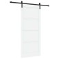 Porta Scorrevole vidaXL con Set di Ferramenta Bianca 93x211 cm in Legno Massello di Pino Porta Scorrevole vidaXL con Set di Ferramenta Bianca 93x211 cm in Legno Massello di Pino