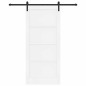 Porta Scorrevole vidaXL con Set di Ferramenta Bianca 93x211 cm in Legno Massello di Pino Porta Scorrevole vidaXL con Set di Ferramenta Bianca 93x211 cm in Legno Massello di Pino