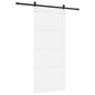 Porta Scorrevole vidaXL con Set di Ferramenta Bianca 93x211 cm in Legno Massello di Pino Porta Scorrevole vidaXL con Set di Ferramenta Bianca 93x211 cm in Legno Massello di Pino