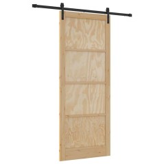 Porta Scorrevole vidaXL con Set di Accessori 93x232 cm Legno Massello Pino