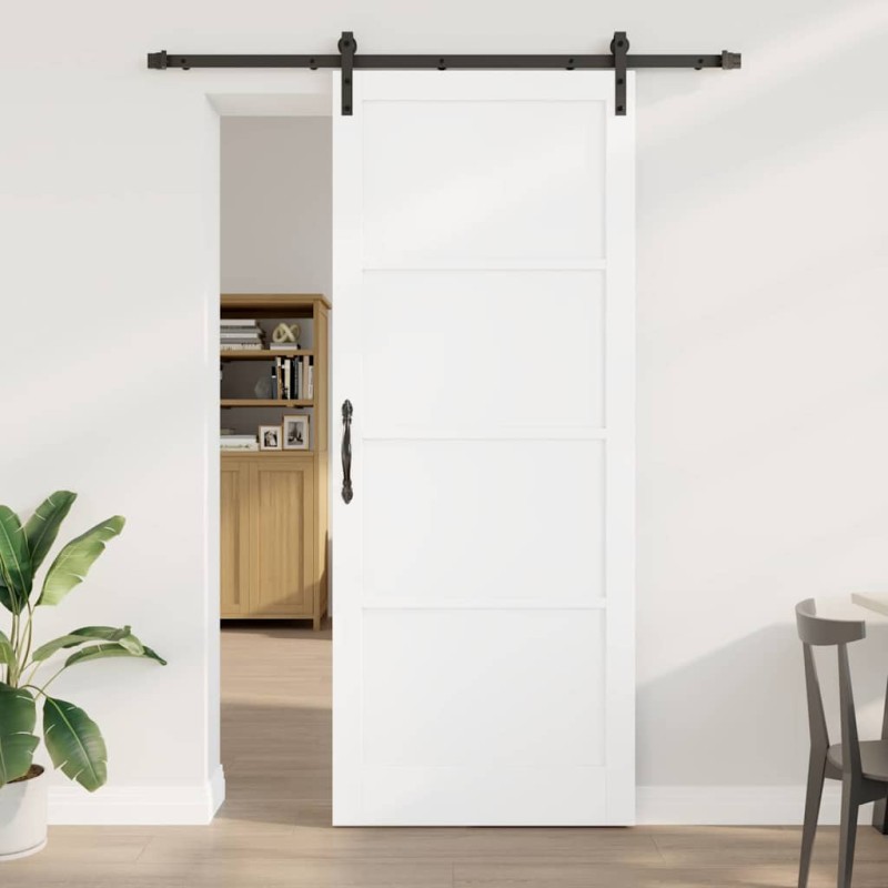 Porta Scorrevole vidaXL con Kit di Fissaggio Bianca 93x232 cm Legno Massello di Pino Porta Scorrevole vidaXL con Kit di Fissaggio Bianca 93x232 cm Legno Massello di Pino