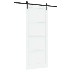 Porta Scorrevole vidaXL con Kit di Fissaggio Bianca 93x232 cm Legno Massello di Pino