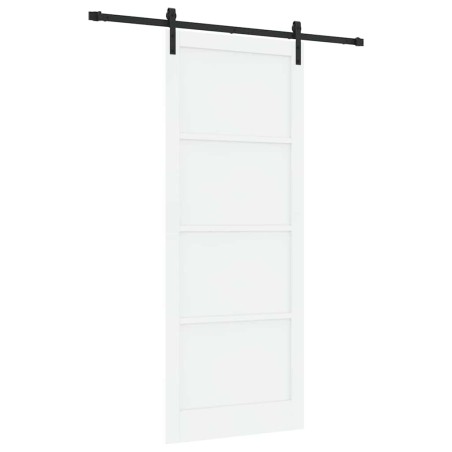 Porta Scorrevole vidaXL con Kit di Fissaggio Bianca 93x232 cm Legno Massello di Pino