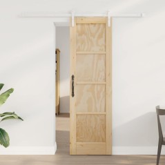 Porta scorrevole vidaXL con Set di Ferramenta 61x198.5 cm Legno Massello di Pino