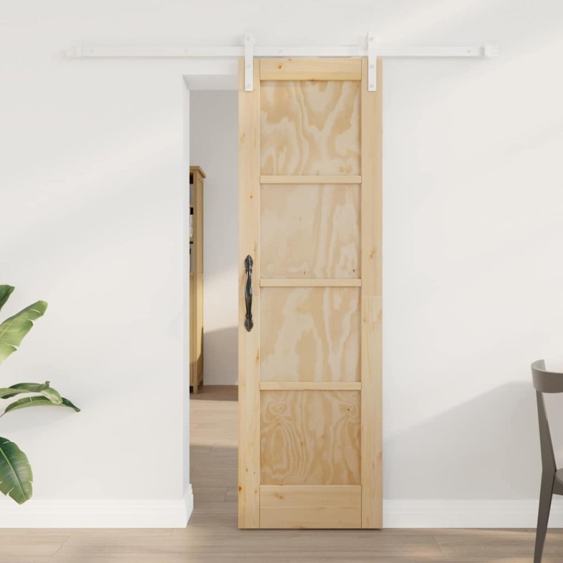 Porta scorrevole vidaXL con Set di Ferramenta 61x198.5 cm Legno Massello di Pino Porta scorrevole vidaXL con Set di Ferramenta 61x198.5 cm Legno Massello di Pino