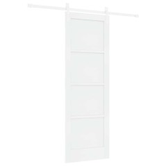 Porta scorrevole vidaXL con set di accessori bianca 73,5x211 cm legno massello pino