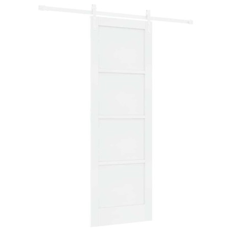 Porta scorrevole vidaXL con set di accessori bianca 73,5x211 cm legno massello pino