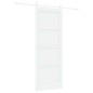 Porta Scorrevole vidaXL con Set di Ferramenta Bianca 78x202 cm Legno Massello di Pino