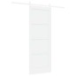 Porta Scorrevole vidaXL con Set di Ferramenta Bianca 78x202 cm Legno Massello di Pino