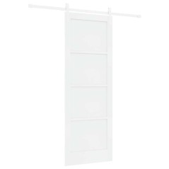 Porta scorrevole vidaXL con kit hardware bianca 78x211 cm legno massello pino