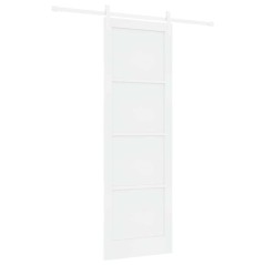 Porta Scorrevole vidaXL con Set Hardware Bianca 78x232 cm Legno Massello Pino