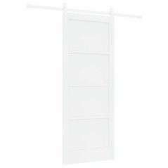 Porta Scorrevole vidaXL con Set di Accessori Bianco 83x202 cm Legno Massello di Pino