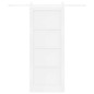 Porta Scorrevole vidaXL con Set di Accessori Bianco 83x202 cm Legno Massello di Pino Porta Scorrevole vidaXL con Set di Accessori Bianco 83x202 cm Legno Massello di Pino