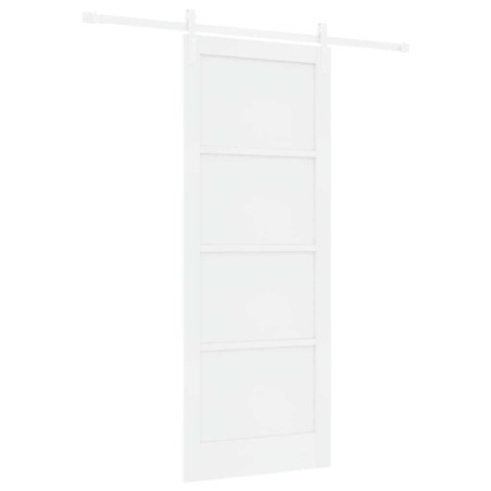 Porta Scorrevole vidaXL con Set di Accessori Bianca 83x211 cm Legno Massello di Pino