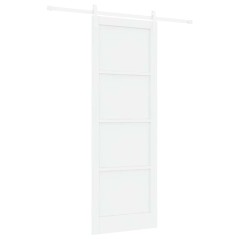 vidaXL Porta scorrevole con set di accessori bianca 83x232 cm in legno massello di pino